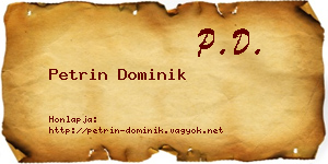Petrin Dominik névjegykártya